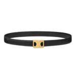 CELINE MEDIUM REVERSIBLE FRAMED TRIOMPHE BELT IN TAURILLON AND LIZARD EMBOSSED CALFSKIN