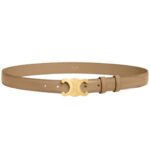 CELINE MEDIUM TRIOMPHE BELT IN TAURILLON LEATHER SMOKED BROWN
