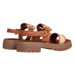 CELINE CLEA TRIOMPHE SANDAL IN RAFFIA AND CALFSKIN