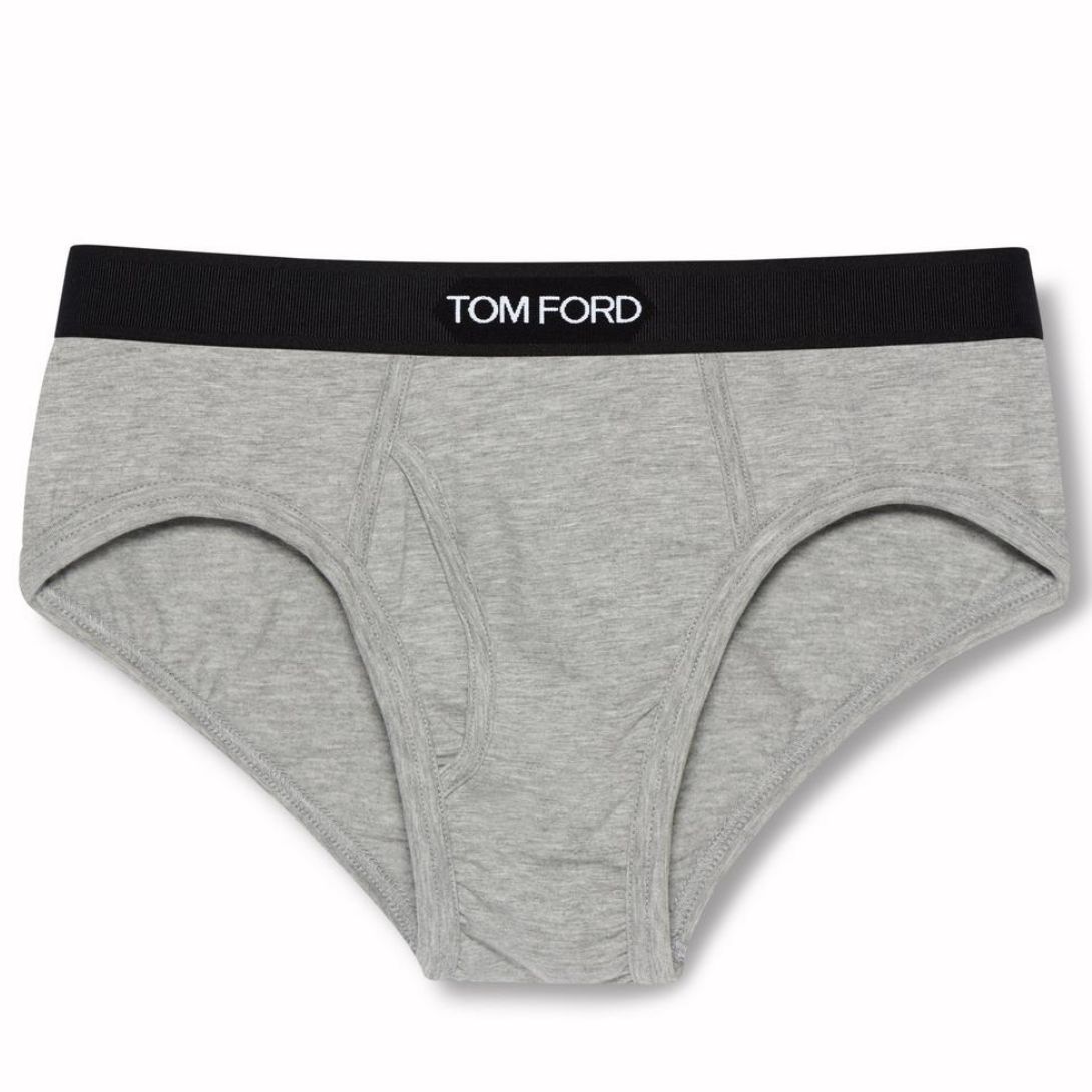 3 TOM FORD COTTON MODAL BRIEFS GREY