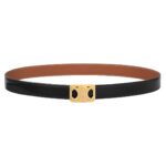 CELINE MEDIUM REVERSIBLE FRAMED TRIOMPHE BELT IN TAURILLON AND NATURAL CALFSKIN
