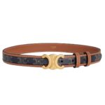 CELINE MEDIUM TRIOMPHE BELT IN TRIOMPHE CANVAS AND CALFSKIN