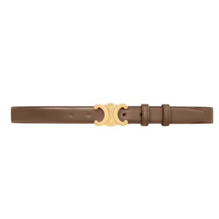 CELINE MEDIUM TRIOMPHE BELT IN TAURILLON LEATHER GLAZED BROWN