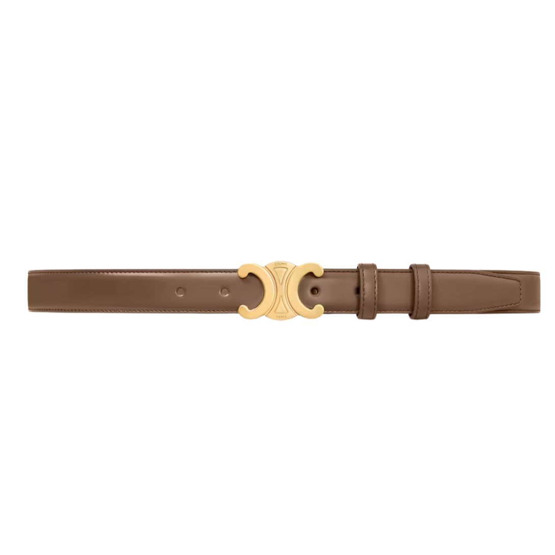 31 CELINE MEDIUM TRIOMPHE BELT IN TAURILLON LEATHER GLAZED BROWN