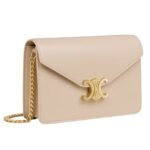 CELINE WALLET ON CHAIN MARGO IN SHINY CALFSKIN NUDE