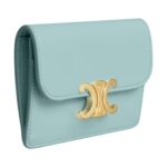 CELINE CARD HOLDER WITH FLAP TRIOMPHE IN SHINY CALFSKIN POOL