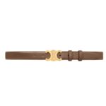 CELINE MEDIUM TRIOMPHE BELT IN TAURILLON LEATHER SMOKED BROWN
