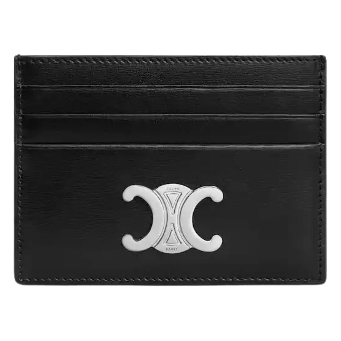 33 CELINE CARD HOLDER TRIOMPHE IN SHINY CALFSKIN BLACK