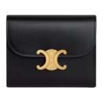 CELINE SMALL FLAP WALLET TRIOMPHE IN SHINY CALFSKIN MOON