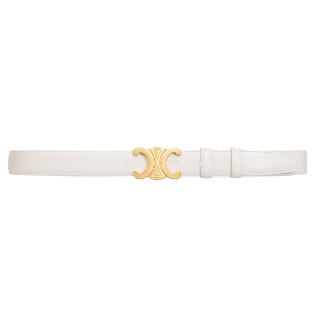 34 CELINE MEDIUM TRIOMPHE BELT IN TAURILLON LEATHER RICE
