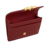 CELINE CARD HOLDER WITH FLAP TRIOMPHE IN SHINY CALFSKIN DARK RUBY