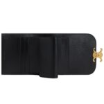 CELINE SMALL FLAP WALLET TRIOMPHE IN SHINY CALFSKIN BLACK