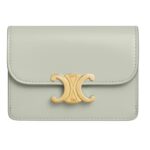 CELINE CARD HOLDER WITH FLAP TRIOMPHE IN SHINY CALFSKIN POOL