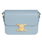 CELINE TEEN TRIOMPHE BAG IN SHINY CALFSKIN PALE BLUE