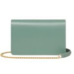 CELINE WALLET ON CHAIN MARGO IN SHINY CALFSKIN CELADON