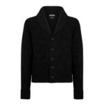 TOM FORD CASHMERE SHAWL COLLAR CARDIGAN BLACK