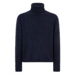 TOM FORD BRUSHED CASHMERE SILK ROLL NECK MOONLIGHT OCEAN
