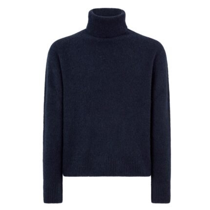 TOM FORD BRUSHED CASHMERE SILK ROLL NECK MOONLIGHT OCEAN