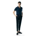 TOM FORD FINE GAUGE CASHMERE SILK POLO MIDNIGHT BLUE