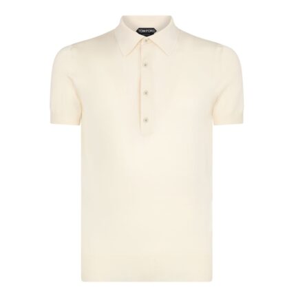 TOM FORD SILK VISCOSE POLO DOVE