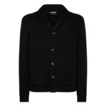 TOM FORD SILK MERINO SHAWL COLLAR CARDIGAN BLACK