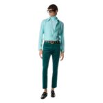 TOM FORD RIDGED VELVET DYLLAN TROUSER PEACOCK