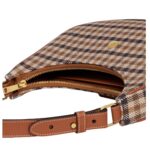 CELINE MEDIUM AVA TRIOMPHE BAG IN TARTAN TEXTILE AND CALFSKIN