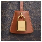 CELINE SMALL BOWLING IN TRIOMPHE CANVAS AND CALFSKIN