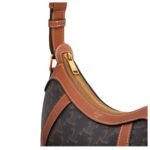 CELINE STRIPED HOBO IN TRIOMPHE CANVAS AND CALFSKIN