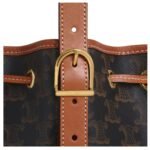 CELINE SMALL DRAWSTRING BAG IN TRIOMPHE CANVAS AND CALFSKIN