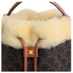 CELINE CLARA BAG IN TRIOMPHE CANVAS AND SHEARLING