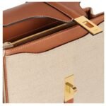 CELINE SMALL 16 BAG IN TEXTILE AND NATURAL CALFSKIN