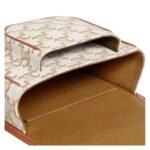 CELINE MEDIUM FOLCO BAG IN TRIOMPHE CANVAS AND CALFSKIN WHITE