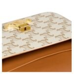 CELINE SHOULDER BAG CLAUDE IN TRIOMPHE CANVAS AND CALFSKIN WHITE