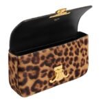 CELINE CHAIN SHOULDER BAG CLAUDE IN PONY CALFSKIN WITH LEOPARD PRINT