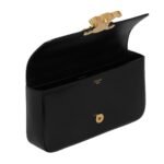 CELINE CHAIN SHOULDER BAG CLAUDE WITH STRASS CLOSURE IN SHINY CALFSKIN