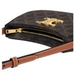 CELINE MEDIUM TILLY BAG IN TRIOMPHE CANVAS AND CALFSKIN TAN