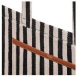 CELINE LARGE CABAS THAIS IN STRIPED TEXTILE AND CALFSKIN