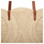 CELINE CLASSIC PANIER MEDIUM BRAIDED TRIOMPHE IN RAFFIA AND CALFSKIN