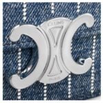 CELINE MINI CHAIN CLAUDE IN STRIPED DENIM WITH STRASS