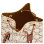 CELINE MICRO SAILOR IN TRIOMPHE CANVAS AND CALFSKIN WHITE-TAN