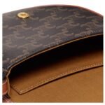 CELINE MINI BESACE IN TRIOMPHE CANVAS AND CALFSKIN TAN