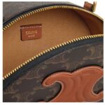 CELINE HALF MOON CASE IN TRIOMPHE CANVAS AND CALFSKIN