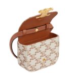 CELINE MINI CLAUDE IN TEXTILE WITH TRIOMPHE PRINT AND CALFSKIN