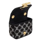 CELINE MINI CHAIN CLAUDE IN SATIN WITH TRIOMPHE STRASS