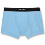 TOM FORD COTTON BOXER BRIEFS AQUA