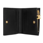 CELINE COMPACT WALLET TRIOMPHE CHARMS IN GRAINED CALFSKIN BLACK