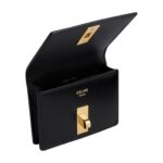 CELINE CARD HOLDER WITH FLAP 16 IN SATINATED CALFSKIN BLACK