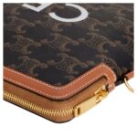 CELINE SMALL POUCH WITH STRAP IN TRIOMPHE CANVAS WITH CELINE PRINT