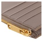 CELINE ZIPPED COMPACT CARD HOLDER ESSENTIALS IN GRAINED CALFSKIN PEBBLE